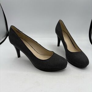 Nine West Shoes Womens Size 7.5 M Ashdown Charcoal Black Gray Heel Pumps‎